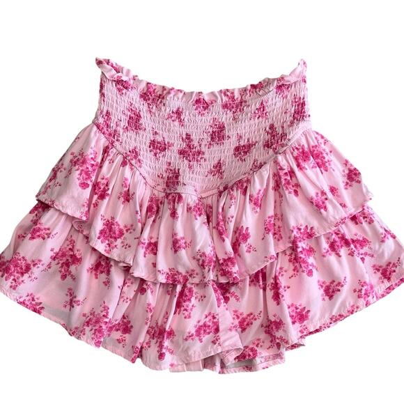Altar'd State Dresses & Skirts - ALTARD STATE Pink Floral Tiered Skirt with Shorts XS